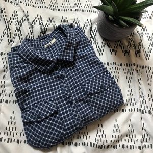 Blue Gingham Flannel Shirt